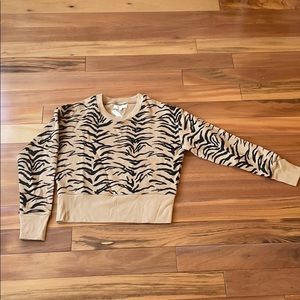 NWT - Madewell Crop Sweatshirt in Tiger Stripe